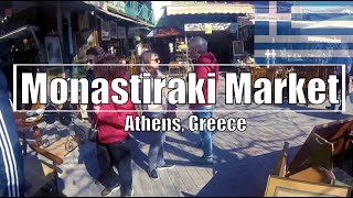 🇬🇷 Monastiraki Flea Market Walk  Athens Greece [upl. by Zannini345]