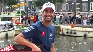 Daniel Ricciardo met F1auto door de grachten van Amsterdam [upl. by Catharine]