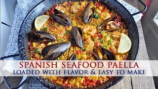 Authentic Spanish Seafood Paella Recipe  Colab With Best Bites Forever [upl. by Eiralam]