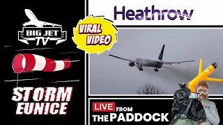 LIVE Storm Eunice at London Heathrow Airport [upl. by Annahc]