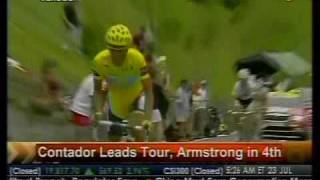 Contador Leads Tour Armstrong In 4th  Bloomberg [upl. by Lyrak76]