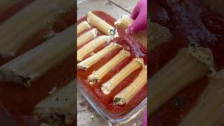 Spinach amp cheese manicotti shorts manicotti pastabake [upl. by Yleve]