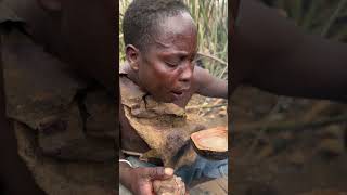 Hadzabe Tribe bushmen favorite meal is traditional natural hot soup from the bush [upl. by Gavini]