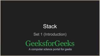 Stack  Set 1 Introduction  GeeksforGeeks [upl. by Worden500]