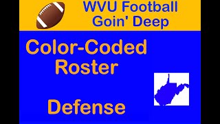 WVU Football Roster Color Coded Defense [upl. by Mela215]