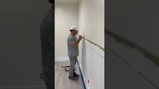 wainscotingdiy wainscoting homediy boardandbatten inspiration interiordesign wall accentwall [upl. by Walliw]