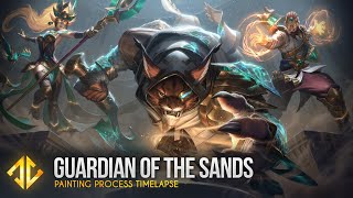 Guardian of the Sands Rengar Janna and Ryze  League of Legends Splash Art Process [upl. by Enirac]