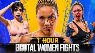 Craziest 1 Hour Of Womens Fights  MMA Boxing Kickboxing amp Bare Knuckle [upl. by Elad]