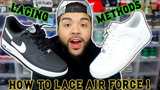 HOW TO LACE NIKE AIR FORCE 1  3 Best Ways To Loose Lace AF1 Low [upl. by Klotz]