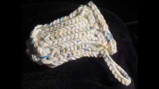 DIY free pattern Loom Knitting a Soap Bag on a 12 peg loom [upl. by Morrissey]