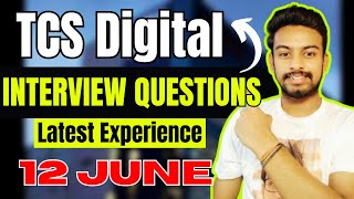 TCS Digital 12 June Interview Experience  Interview Questions  Actual Question Asked  TCS NQT [upl. by Bronson]