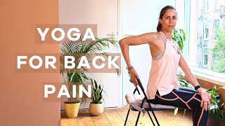 Chair Yoga Focused on BACK PAIN [upl. by Aldis]