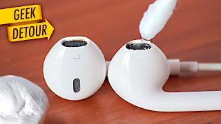 How to Clean AirPodsApple EarPods remove wax cleaning your earphonesearbuds safely quick amp easy [upl. by Nila384]