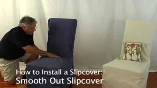 How to Install a Slipcover on a Dining Room Chair • stretchandcovercom [upl. by Irolam]