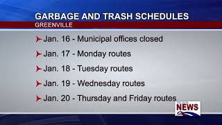 Greenville Garbage Schedule for MLK Day [upl. by Petuu]