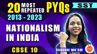 Most Repeated Questions from Nationalism in India 🔥 Class 10 SST PYQs [upl. by Nroht996]