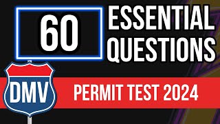 DMV Permit Test 2024 60 Essential Questions [upl. by Erlin]