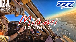 B777 MIA 🇺🇸 Miami  LANDING 12  4K Cockpit View  ATC amp Crew Communications [upl. by Woodson]