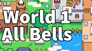 Super Cat Tales PAWS  🔔 All Bells 🔔 in World 1 Walkthrough UPDATED [upl. by Ocramed]