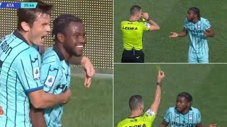 Ademola Lookman was shown a yellow card for his trademark glasses celebration [upl. by Nehgem824]