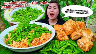 100 CABE RAWIT❗MAKAN CABE RAWIT MENTAH MIE KUAH PEDAS GORENGAN TAHU MUKBANG [upl. by Naujyt44]