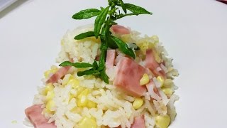 COCINAR ARROZ BLANCO CON JAMON RICO Y SABROSO [upl. by Hands]