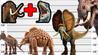 DINOSAURS and WOOLLY MAMMOTH Hybrids  Tyrannosaurus Triceratops Pyroraptor [upl. by Llyrrad]