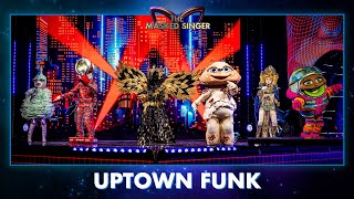 Groepsnummer  ‘Uptown Funk’  The Masked Singer  VTM [upl. by Yrrab947]