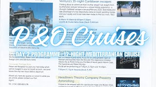 Day 2 Programme  12night Mediterranean PampO Cruises  Southampton Spain Portugal Gibraltar [upl. by Maddi273]