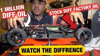 Watch the difference between 1 Million diff oil and stock diff oil on Arrma RC cars [upl. by Elitnahc]