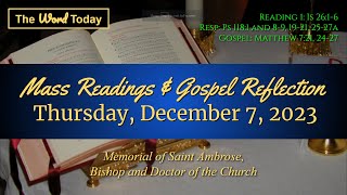 Todays Catholic Mass Readings amp Gospel Reflection  Thursday December 7 2023 [upl. by Llednov]