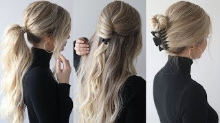 HOW TO EASY HAIRSTYLES wclaw clips  Claw clip hairstyles [upl. by Sheehan]