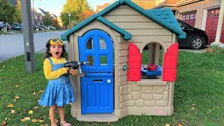 Sally build Playhouses for children Heads and Shoulders kids song [upl. by Drawde689]