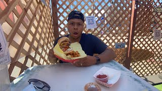 MONSTER SIZED DOUBLE BACON CHEESEBURGER from Hodads Ocean Beach in San Diego California [upl. by Dorran]