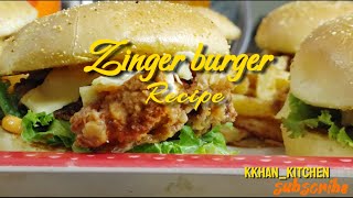 Zinger Burger Recipe  Easy amp authentic  by kkhankitchen Subscribe for more [upl. by Childs]