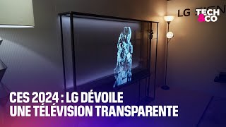 CES 2024 LG dévoile une télévision transparente le Signature OLED T [upl. by Yank]