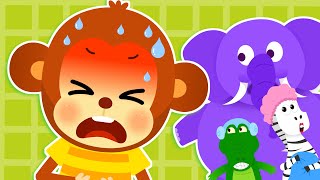 Little Monkeys Knock Knock Knock  “Oh I have to go poo”  💩Poo poo Song🚽  for kids ★ TidiKids [upl. by Rehprotsirhc]