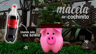 🐷🐽 Maceta de BOTELLA de PLÁSTICO  MACETA de CERDITO  Idea para RECICLAR BOTELLAS de PLÁSTICO [upl. by Seward]