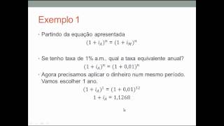 Aula 4  equivalência de taxas curso gratuito de Matemática Financeira [upl. by Mindi]