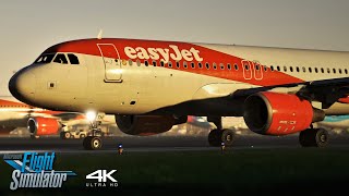 The Ultimate Flight Sim Experience  easyJet A320  Belfast ✈ London Gatwick  4K UHD [upl. by Asim]