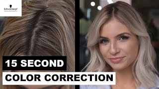 Hair Color Correction in 15 Seconds w IGORA VIBRANCE  BLONDME shorts  Schwarzkopf USA [upl. by Anemolihp]