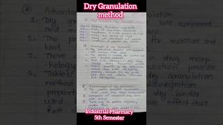 Dry Granulation Methods industrialpharmacy shorts trendingshorts granulation viralshorts gpat [upl. by Nabois]