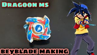 Making dragoon ms beyblade with popsicles  wooden beyblade making [upl. by Kcirdde522]