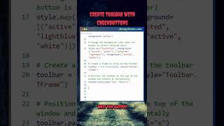 Create toolbar with tkinter checkbuttons music learnpython pythonforbeginners pythonprogramming [upl. by Nyssa785]