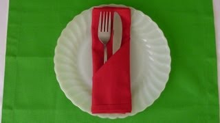 Napkin Folding  Simple Pocket [upl. by Chere914]