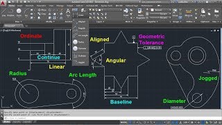 How to Dimension in AutoCAD  Linear Aligned Angular Radius Ordinate Jogged Tolerance [upl. by Isidro905]