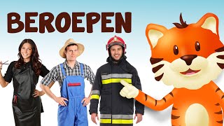 Beroepen leren Nederlands 👮‍♂️🧑‍🌾👩‍🍳 Leerzaam filmpje voor peuters groep 1 groep 2 en groep 3 [upl. by Nitsur]