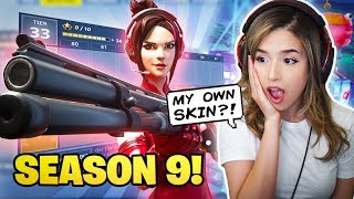 Pokimane Reacts to NEW Fortnite Season 9  Battle Pass [upl. by Craig19]