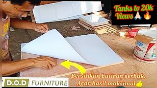 cara mengelem tacosheet yang baik dan benar decosheet atau tacon lapisan furniture [upl. by Ahtreb874]