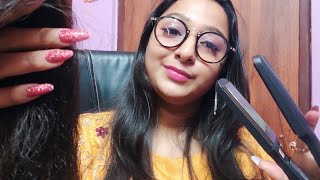 ASMR Brushing Your Hair and Straightening With Hair Straightener  asmranannya asmr [upl. by Aisiat]